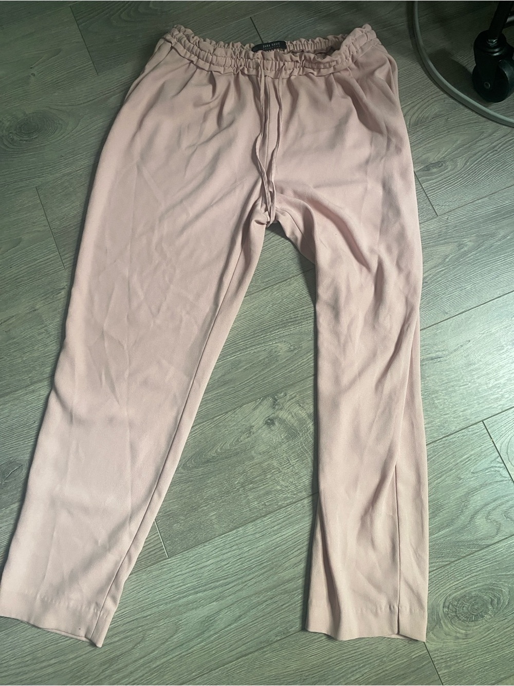 Zara Light Pink Elastic Waist Trousers